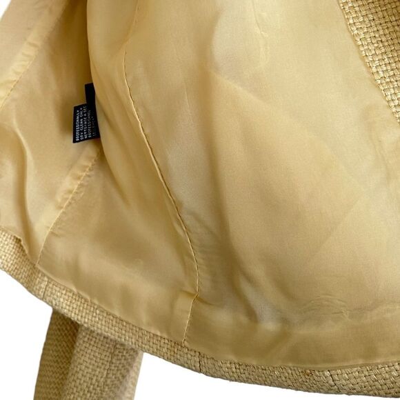 Burberry’s of London Silk Vintage Crop Zip Front Mid Mustard Gold Blazer Jacket - Picture 12 of 12